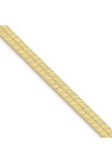 stunning real gold 6.5mm silky herringbone chain bracelet for kids